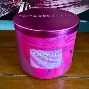 NEW Bath and Body Works PERFECT IN PINK 3-Wick 14.5 oz Candle